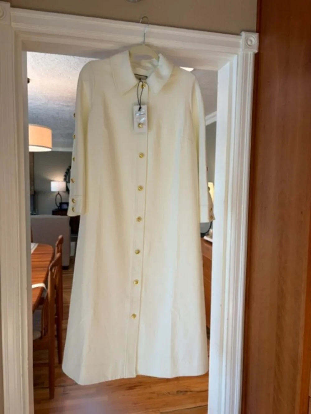 TUCKERNUCK Sarah Creme Belted Midi Dress NWT Large